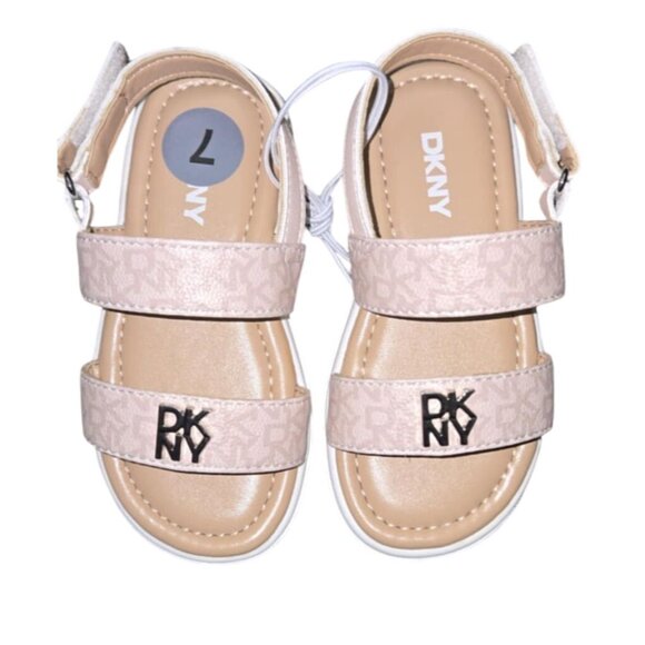 DKNY Girls Sandals With Adjustable Velcro Straps Size 7 - Picture 1 of 3
